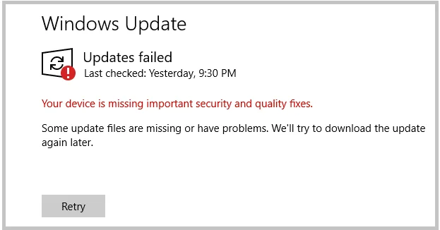 Windows 10: Enheden mangler vigtige opdateringer