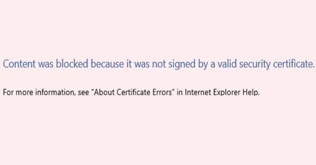 IE/Edge: Obsah byl zablokován, neplatný bezpečnostní certifikát