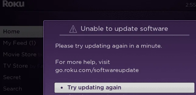 Felsökning Roku uppdaterar inte programvara