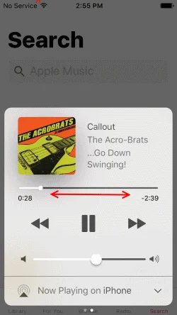„iPhone“ ir „iPad“: greitai persukite muziką pirmyn ir atgal