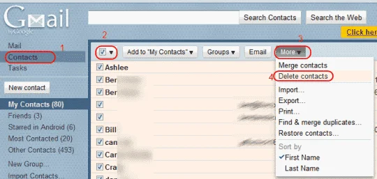 Android: Kako izbrisati vse stike