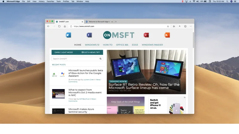 Kako uporabljati pripete zavihke v programu Microsoft Edge Insider