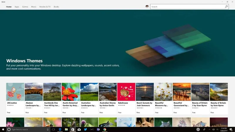 Hur man installerar teman från Windows Store i Windows 10