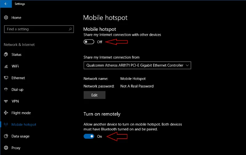 Hur man ställer in en mobil hotspot på Windows 10