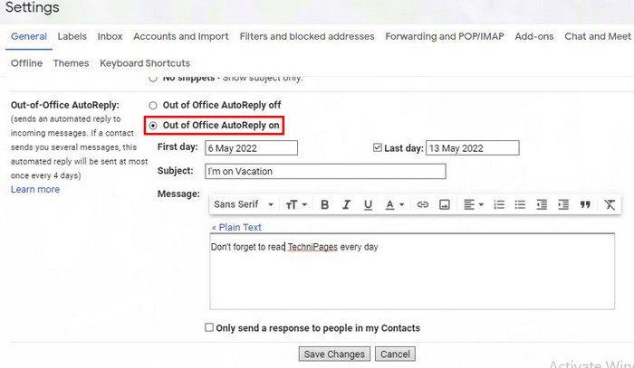 Com configurar una resposta de vacances a Gmail
