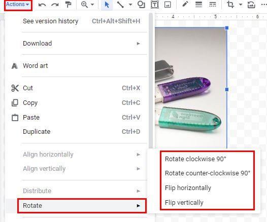 Google Dokumenti: Kako vstaviti in zasukati ter sliko