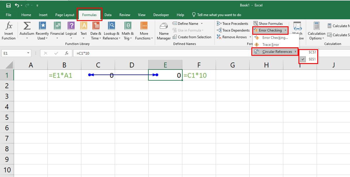 Sådan finder du cirkulære referencer i Excel for at undgå fejlagtige data
