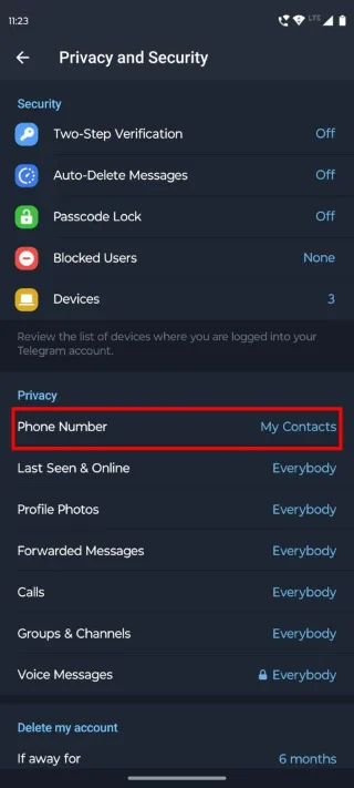 Hur man döljer telegramnummer från andra