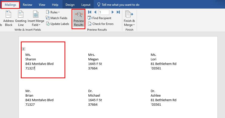 Hvernig á að prenta merki úr Excel með MS Word Mail Merge