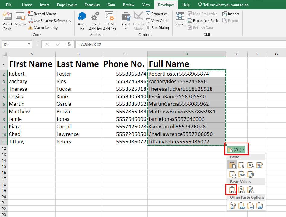 Como combinar dúas columnas en Excel: 5 mellores métodos