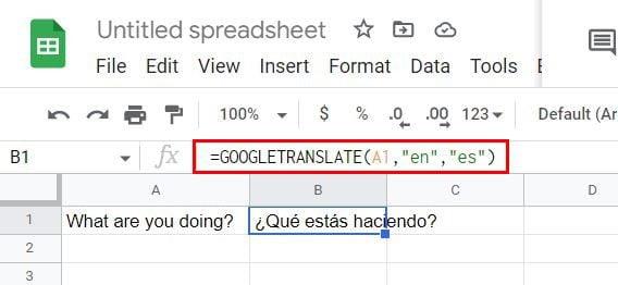 Fulls de càlcul de Google: com utilitzar la fórmula de Google Translate