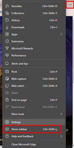 „Microsoft Edge“: kaip įjungti / išjungti šoninę juostą