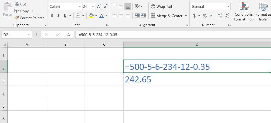 Sådan bruges Excel-subtraktionsformel - 6 bedste måder