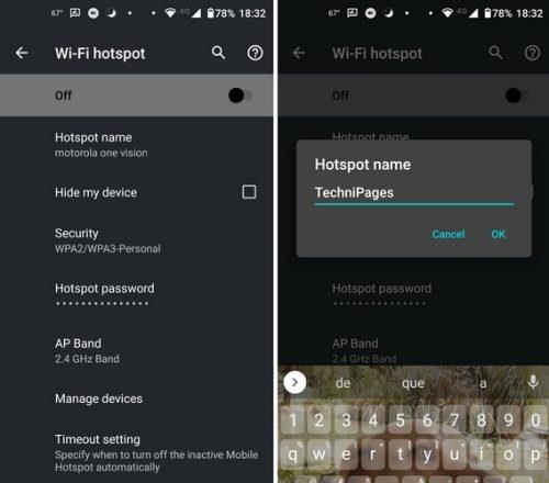 Android Mobile Hotspot: Com canviar la contrasenya i el nom