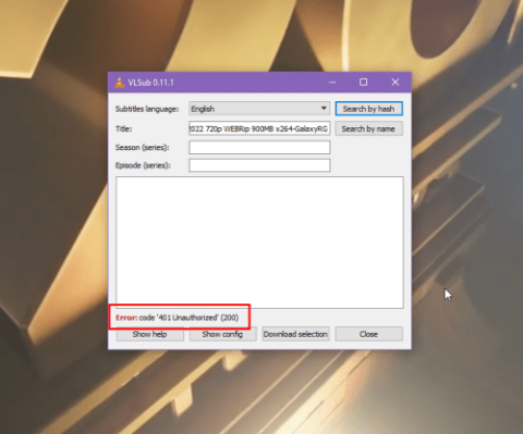 Lahendatud: VLC viga 401 Unauthorized subtiitrite allalaadimisel