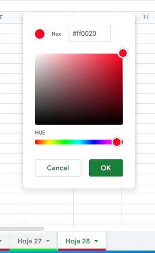 Fulls de càlcul de Google: com codificar les pestanyes de colors