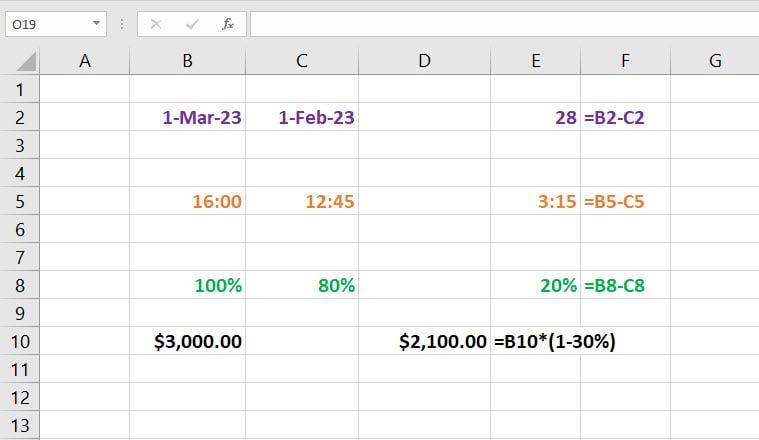 Como usar a fórmula de resta de Excel - 6 mellores formas