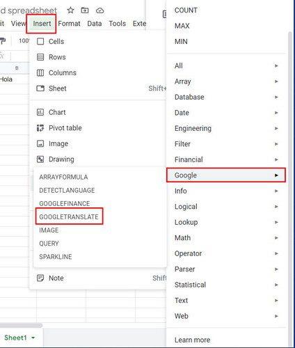 Fulls de càlcul de Google: com utilitzar la fórmula de Google Translate