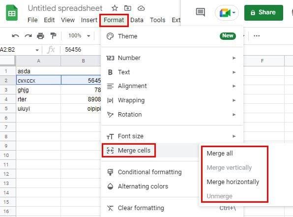 Fulls de càlcul de Google: com combinar cel·les fàcilment