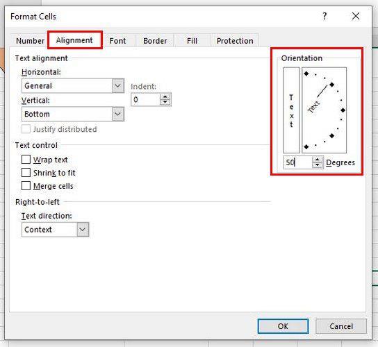 Excel: Πώς να κάνετε κλίση κειμένου σε κελιά