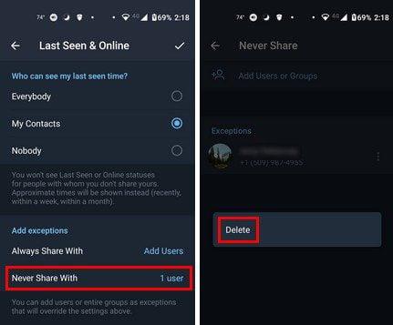 Telegram: Ako skryť svoj posledný videný a online stav