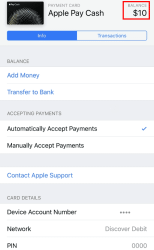 Como engadir cartos a Apple Pay sen tarxeta de débito