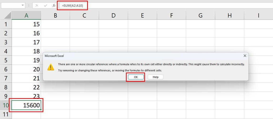 Jak najít kruhové odkazy v Excelu, abyste se vyhnuli chybným datům