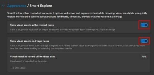 Microsoft Edge: Πώς να ενεργοποιήσετε/απενεργοποιήσετε την οπτική αναζήτηση