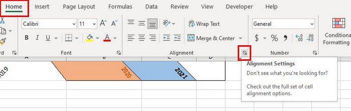 Excel: kuidas lahtrites teksti kallutada