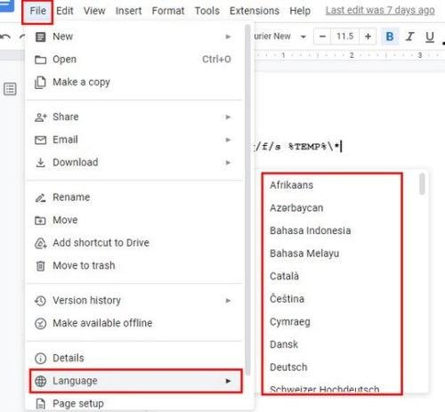 Google Docs: Si të ndryshoni gjuhën