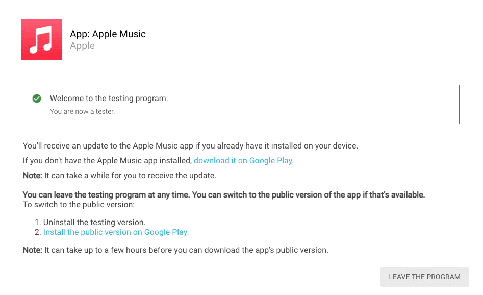 Unetaimeri seadistamine rakenduses Apple Music Androidis