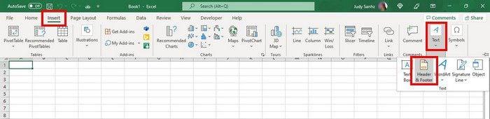 Microsoft Excel: päise lisamine