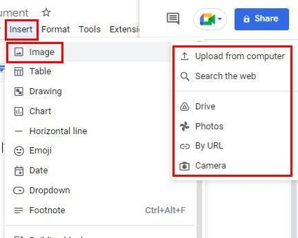 Документи Google: як вставити, повернути та зображення