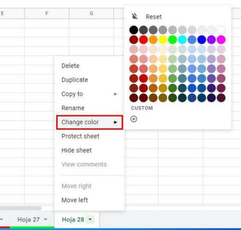 Fulls de càlcul de Google: com codificar les pestanyes de colors