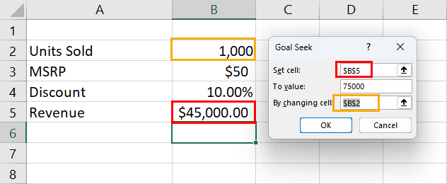 Kaip naudoti tikslo siekimą programoje „Excel“ (su realaus gyvenimo pavyzdžiais)