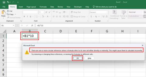 Как да намерите кръгови препратки в Excel, за да избегнете грешни данни