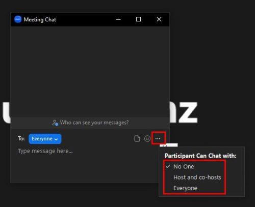 Como desactivar o chat para unha reunión de Zoom