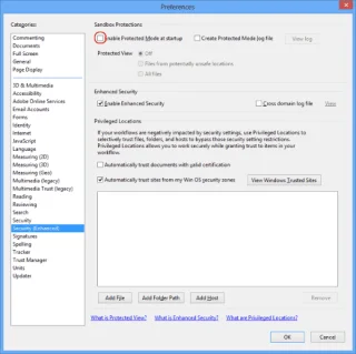 Acrobat Reader: Solución Houbo un erro ao abrir este documento. Acceso denegado.