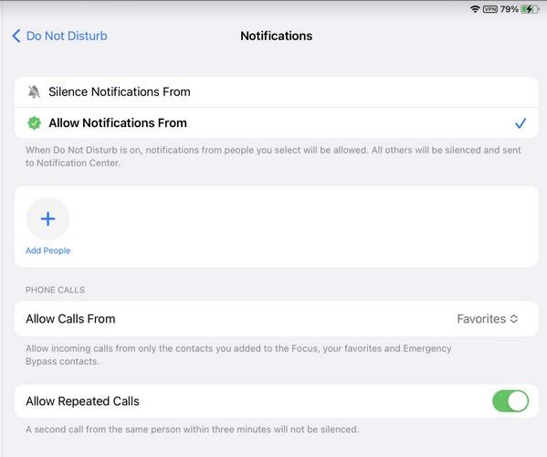 Como activar e xestionar o Non molestar no iPad (iPadOS 16.5)