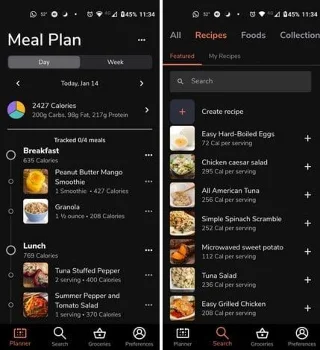 5 aplicacións gratuítas e útiles de alimentación saudable para Android