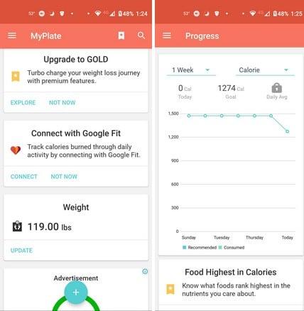 5 aplicacións gratuítas e útiles de alimentación saudable para Android