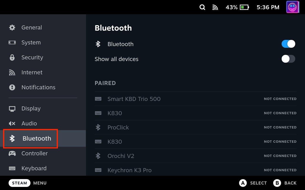 Jak připojit sluchátka Bluetooth k Steam Deck