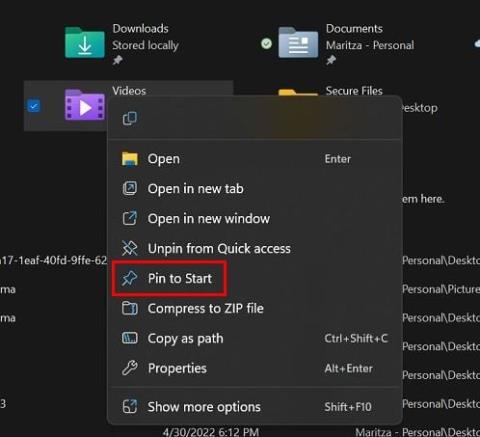 Windows 11: como fixar un ficheiro ou cartafol ao menú Inicio