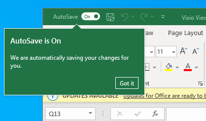 Automaattisen tallennuksen ottaminen käyttöön Excelissä Windowsissa, Macissa ja iPadissa