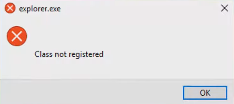 Com solucionar Explorer.exe: error de classe no registrada a Windows 11