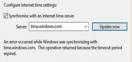 Solución: Windows non se sincronizará con Time Server