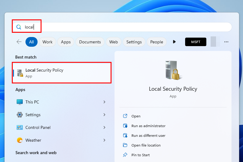 Política de seguridade local: que é e como abrila en Windows 11