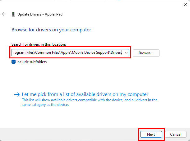 ITunes: corrixir iPhone ou iPad non detectado en Windows 11