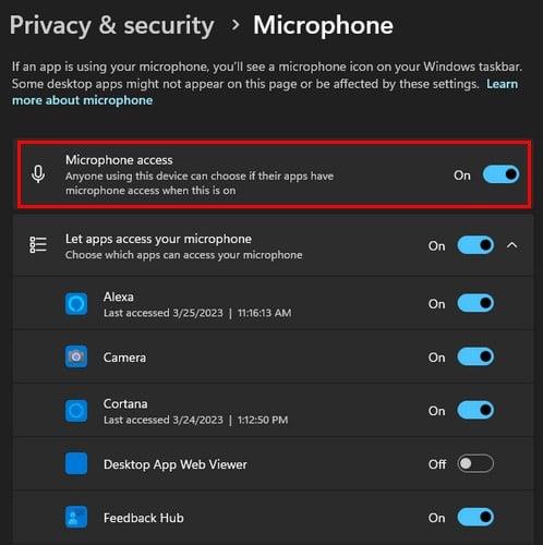 Com saber quina aplicació té accés a la càmera i al micròfon a Windows 11