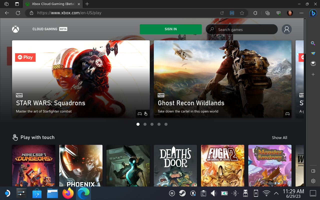 Xbox Game Pass játék a Steam Decken